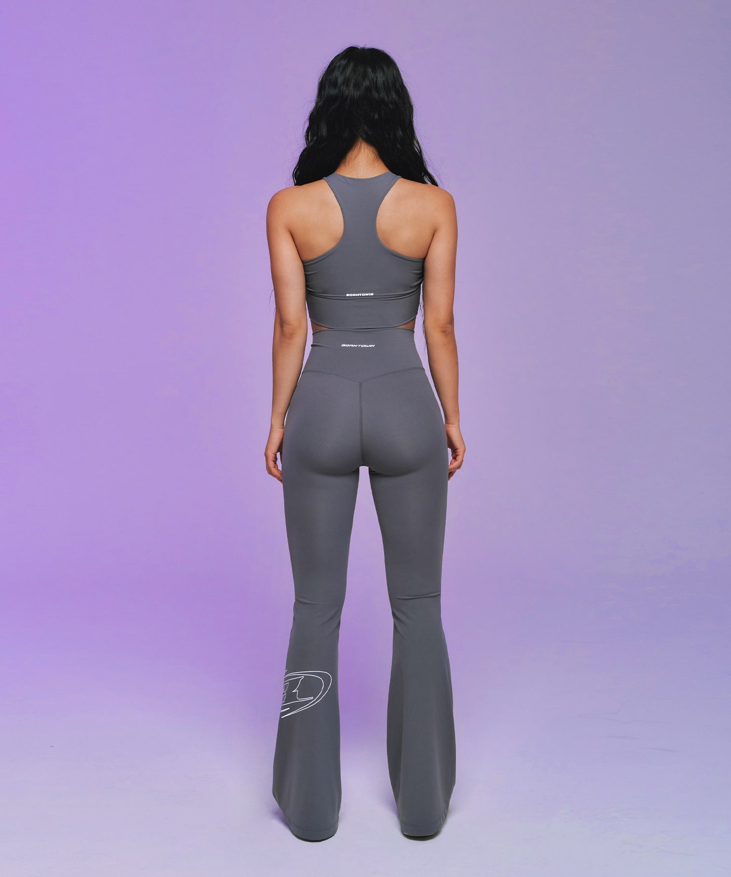 STROKE B BOOTS CUT LEGGINGS [GREY]