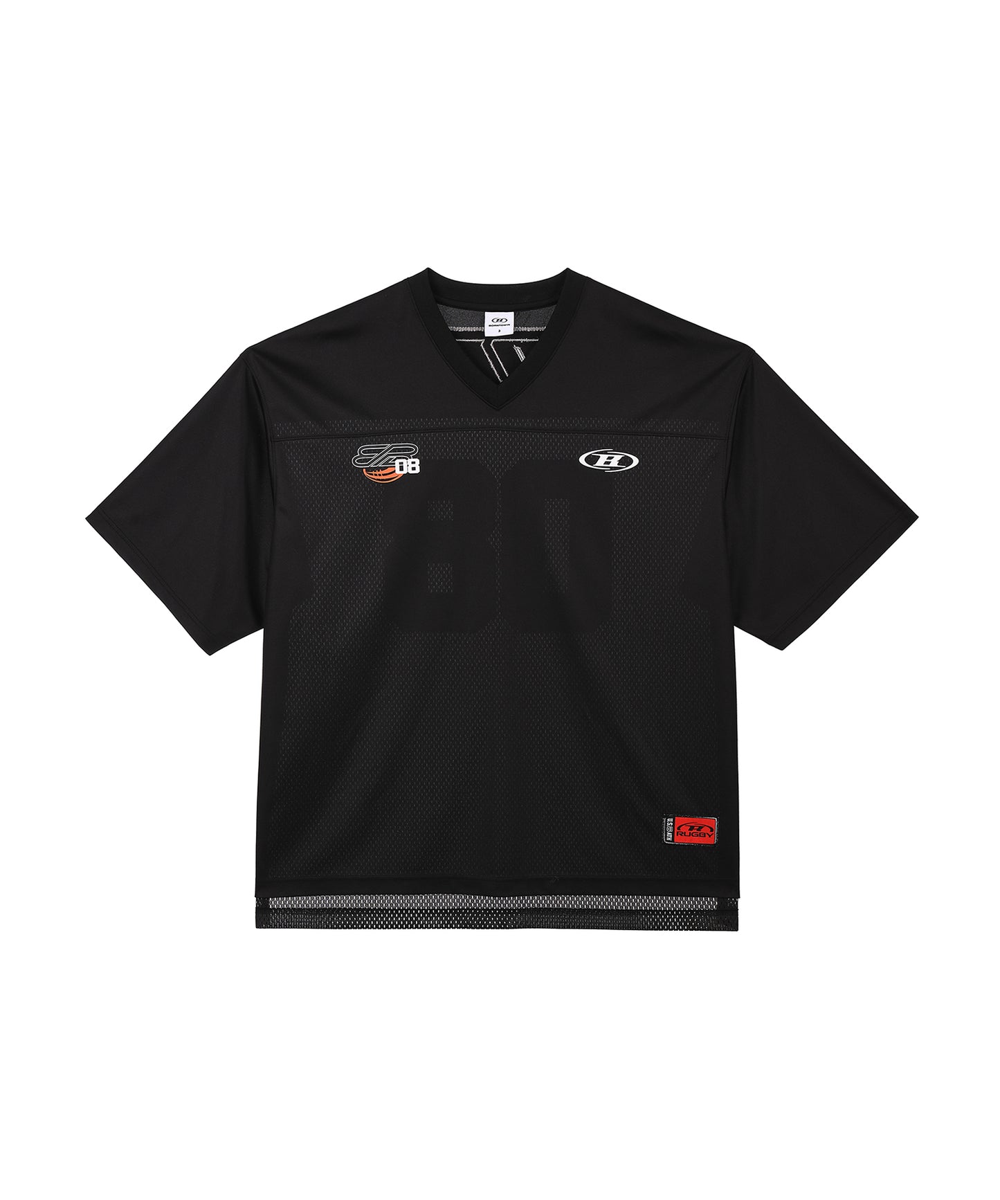 08 RUGBY JERSEY T-SHIRTS [BLACK]