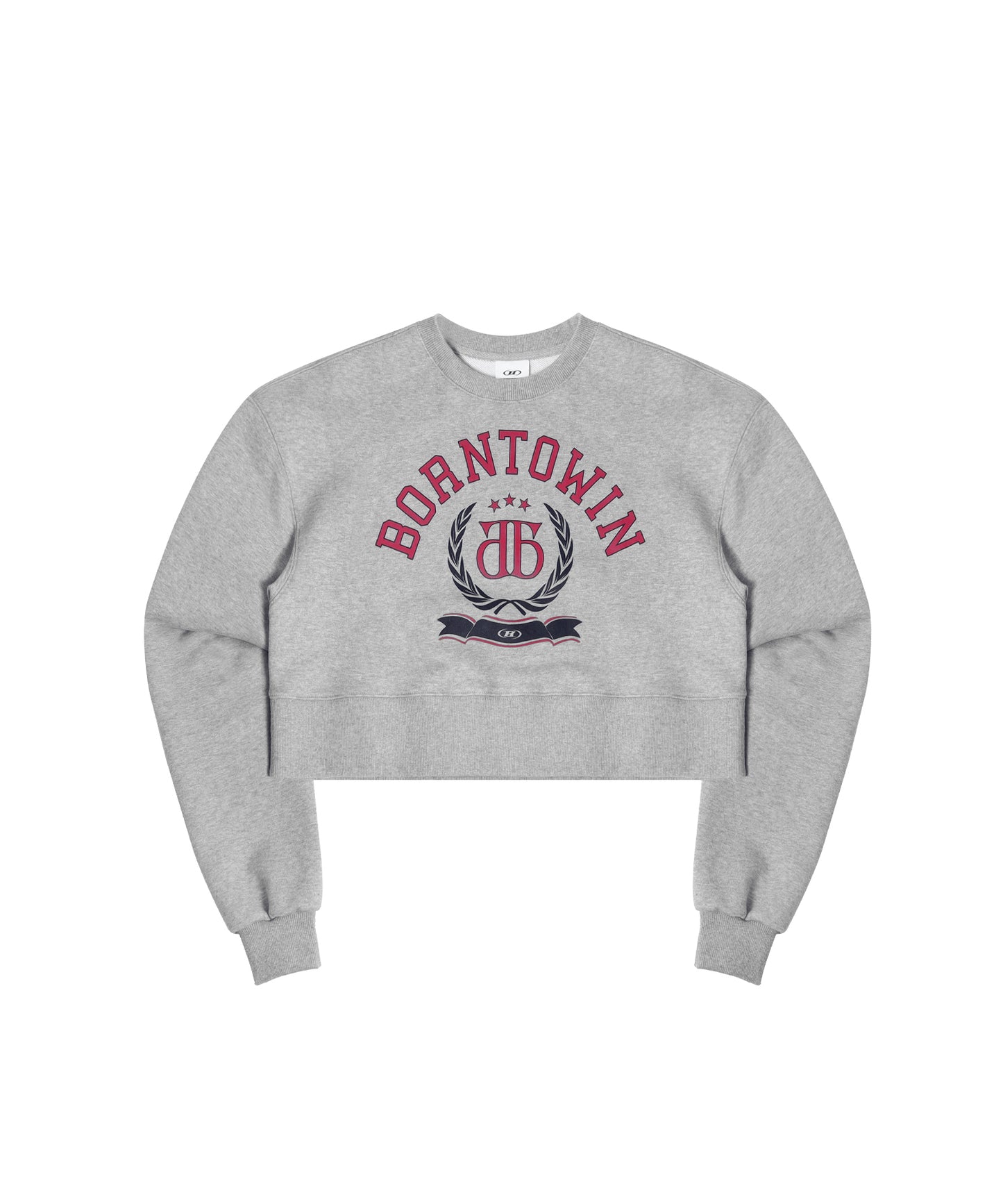 DOUBLE B EMBLEM CROP SWEATSHIRTS [MELANGE GREY]