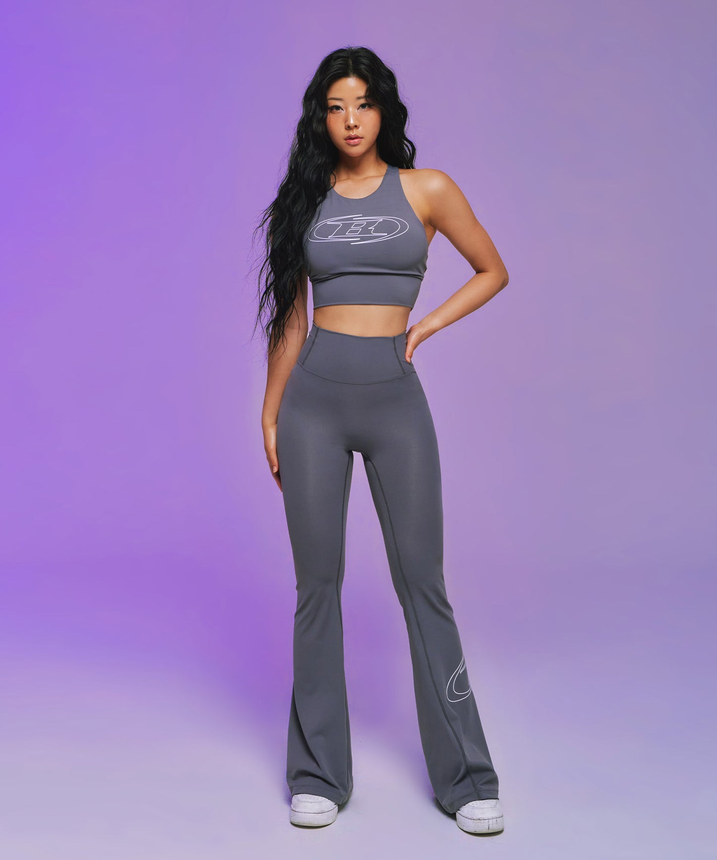 STROKE B BOOTS CUT LEGGINGS [GREY]