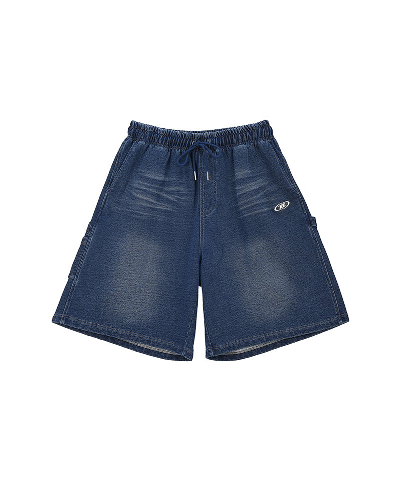 DENIM LIKE CARPENTER BERMUDA PANTS [MID DENIM]