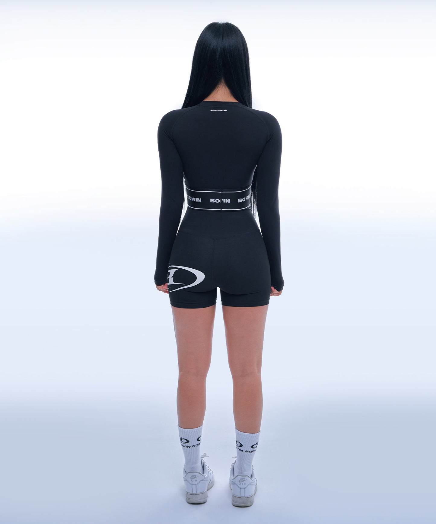WIDE BAND CROP LONGSLEEVE [BLACK]