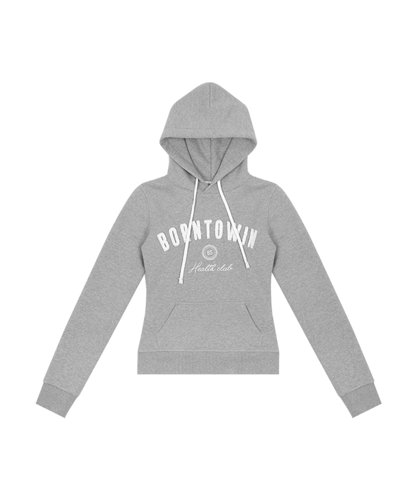 BORNTOWIN PATCH SLIM FIT HOODIE [MELANGE GREY]