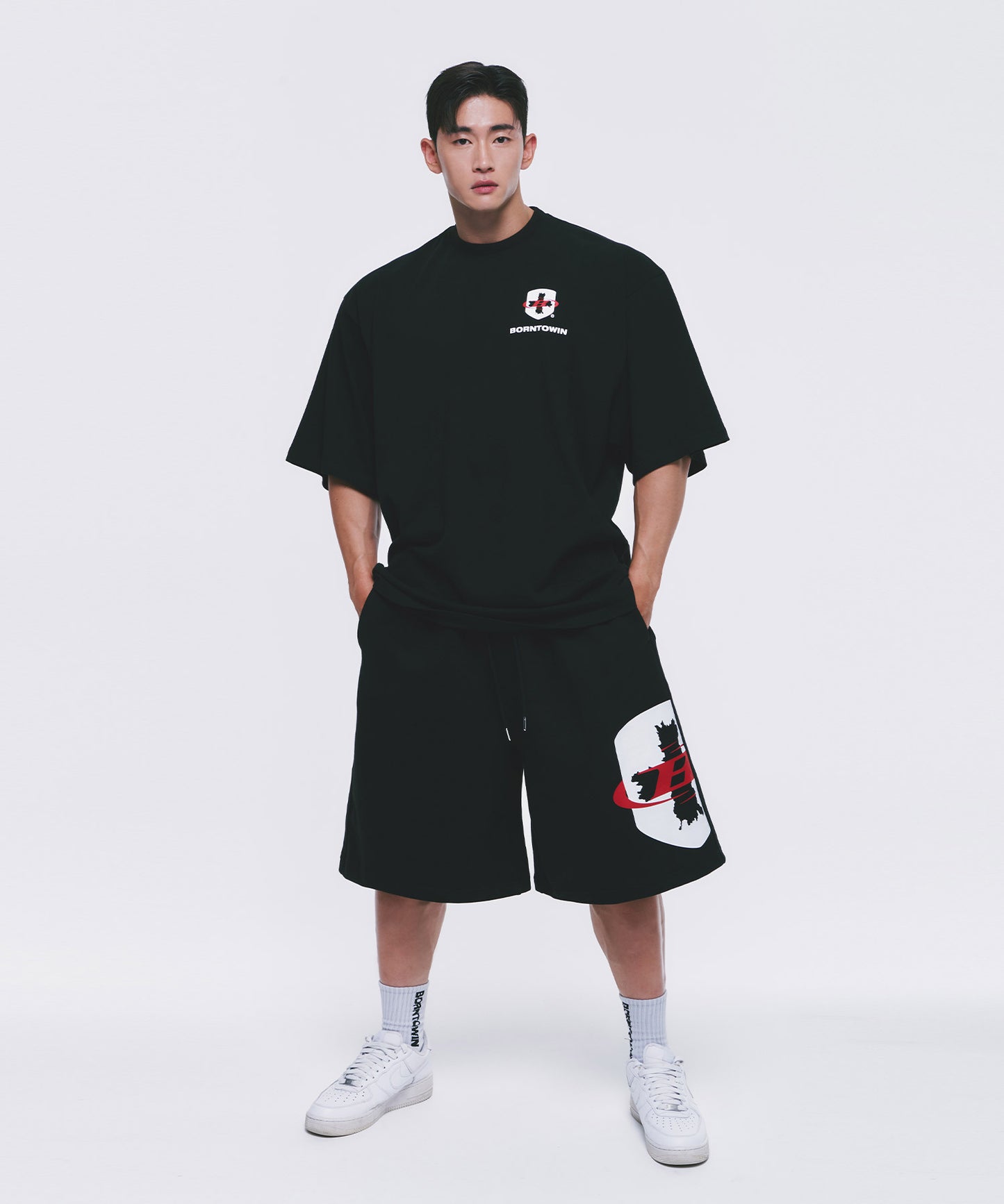 B X H HALF PANTS LONG VER [BLACK]