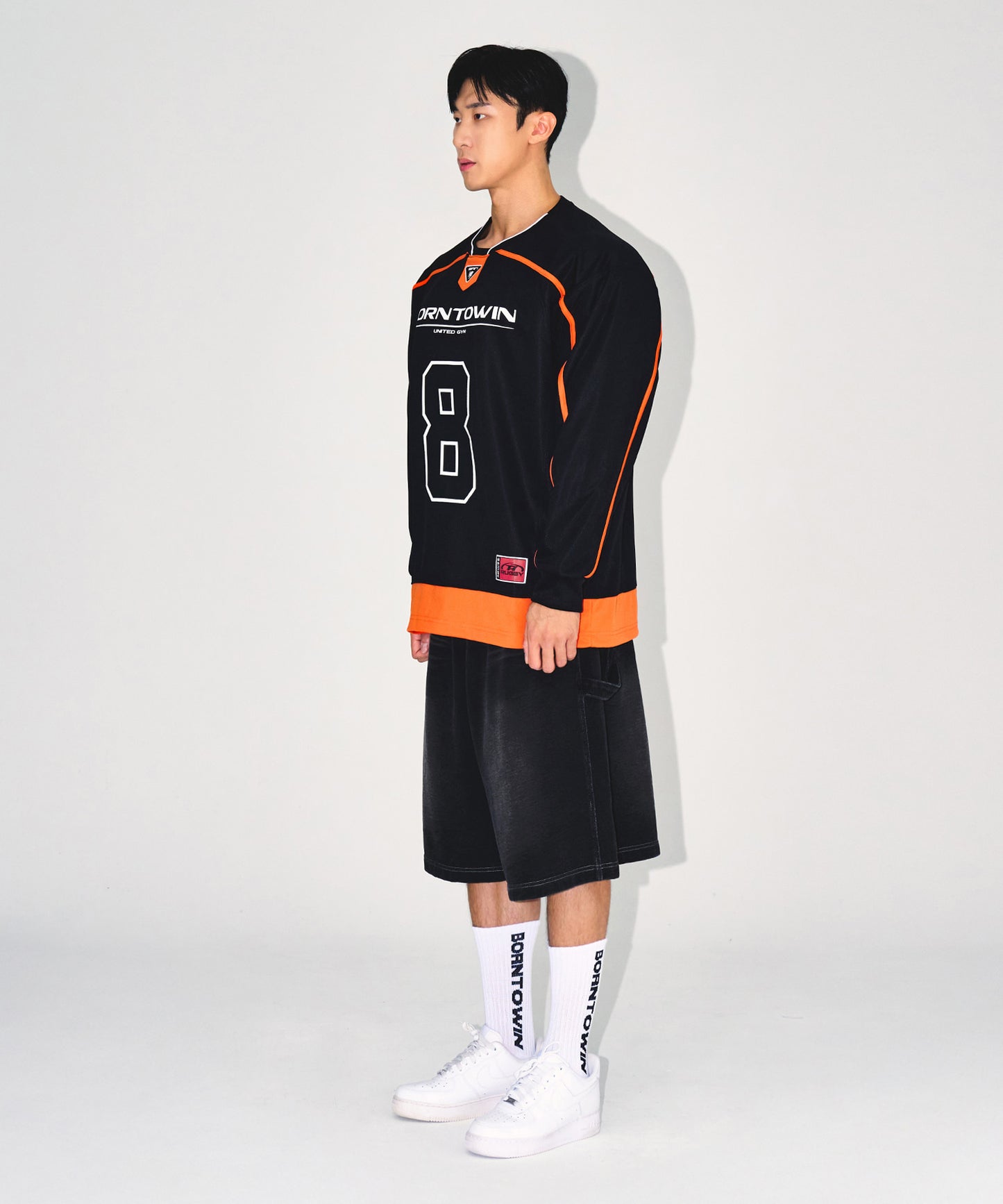 LINE TAPING RUGBY LONG SLEEVE [BLACK]