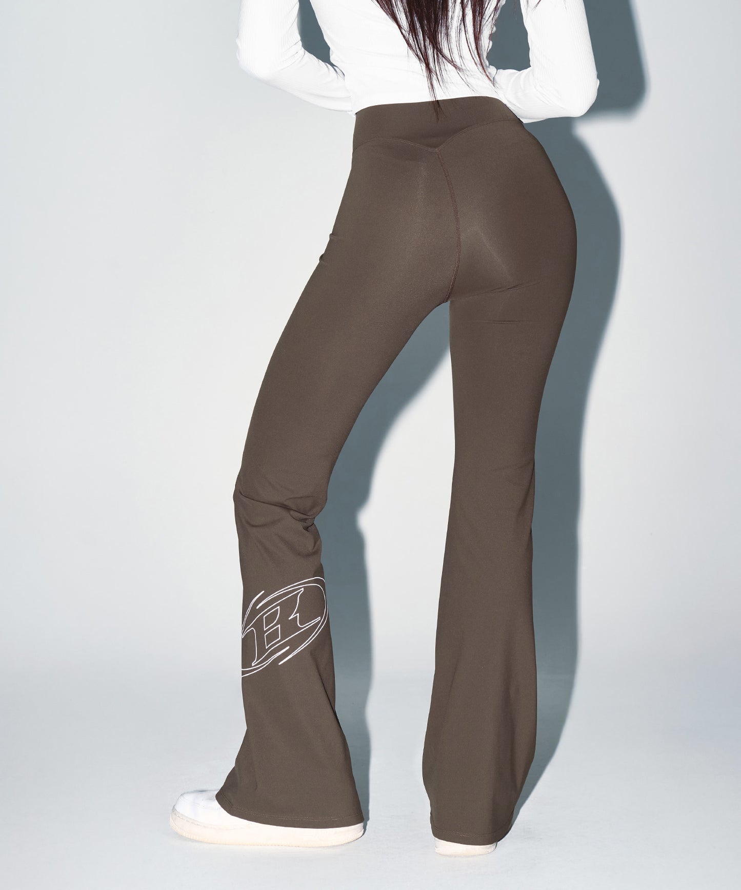 W STROKE B FLEECE BOOTS CUT LEGGINGS [BROWN]