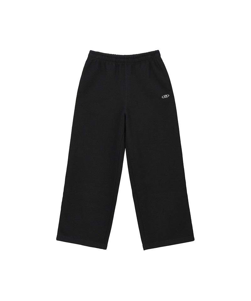 W KNIT LIKE SEMI WIDE PANTS [BLACK]