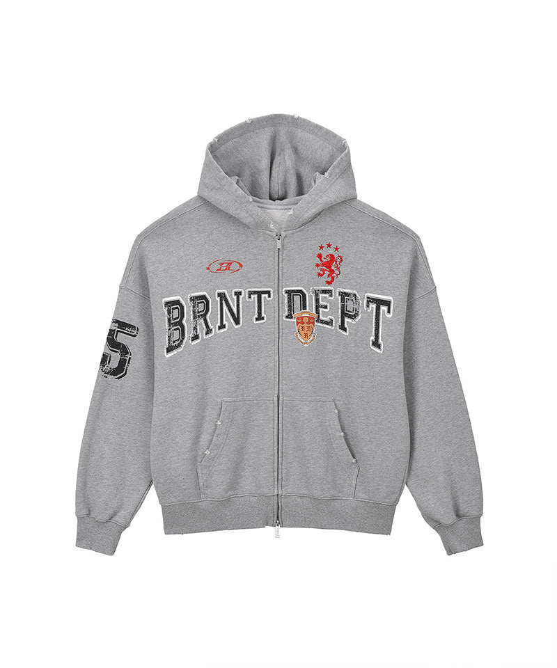 HERITAGE SYMBOL B HOODIE ZIP-UP [MELANGE GREY]
