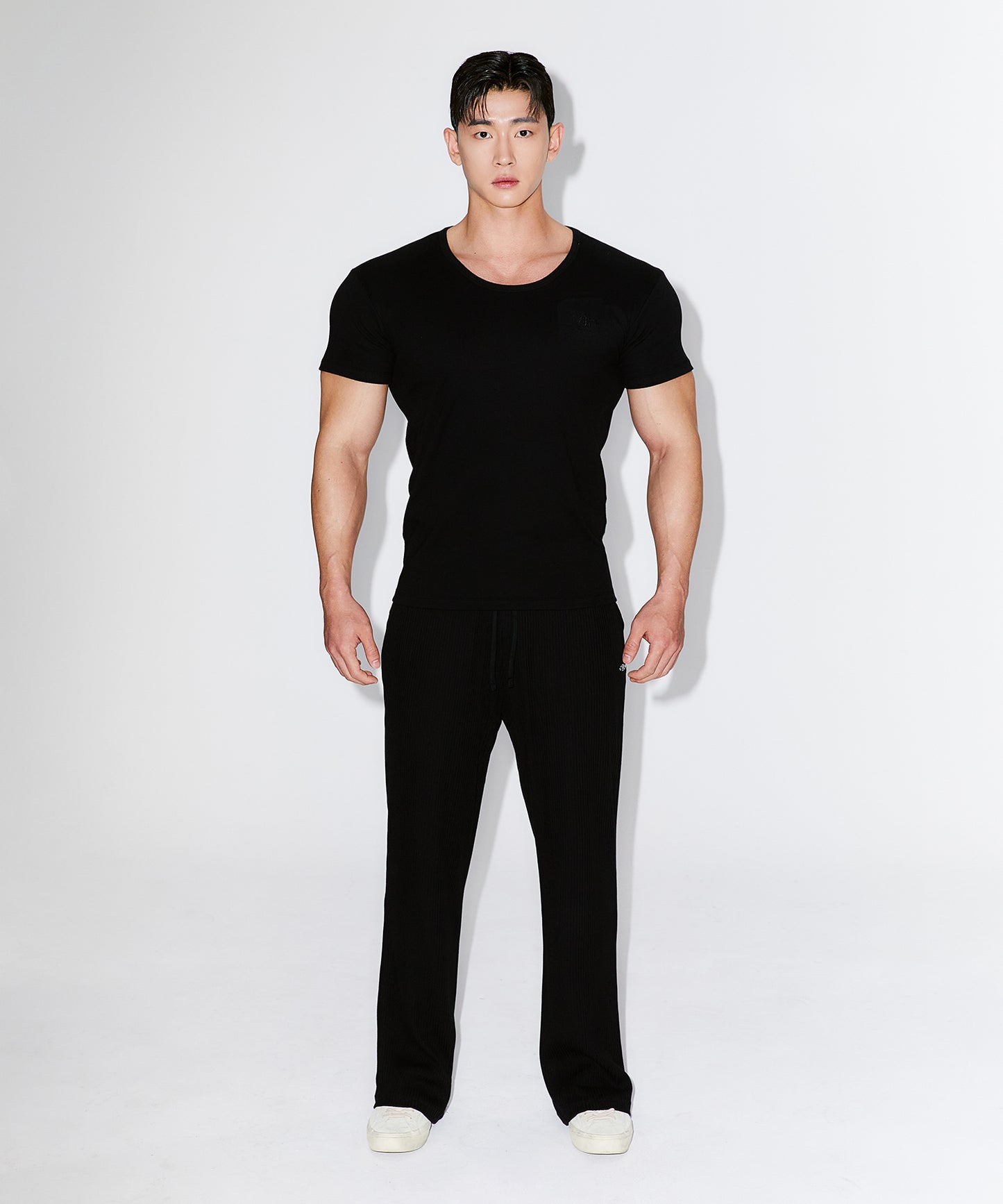 WINNER RIBBED MUSCLE FIT T-SHIRTS [BLACK]