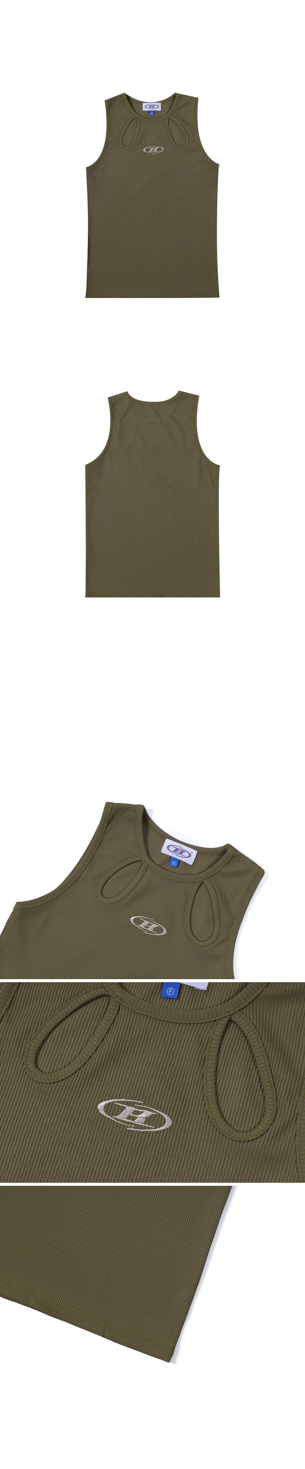 CUT-OUT TANK TOP [KHAKI]