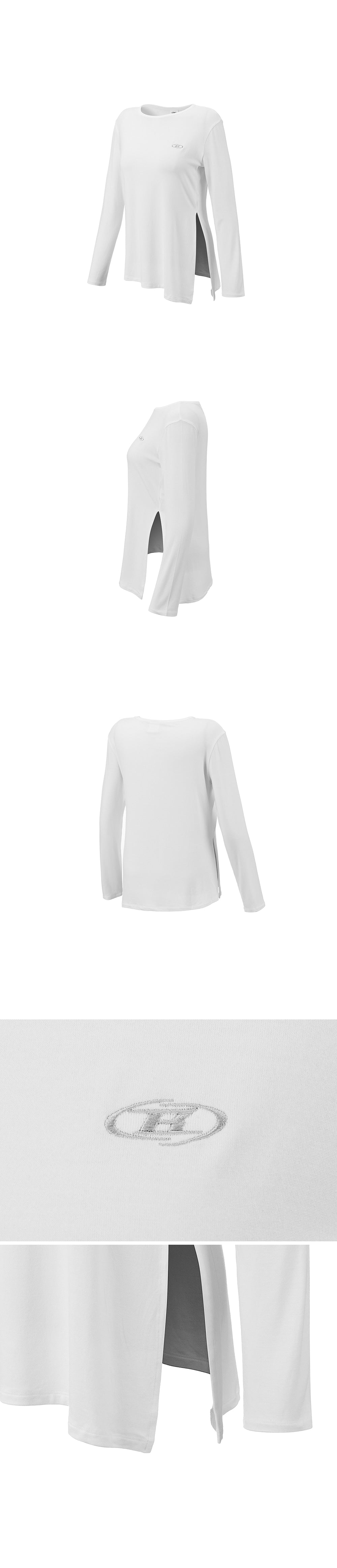 W MODAL TIE LONG SLEEVE [WHITE]