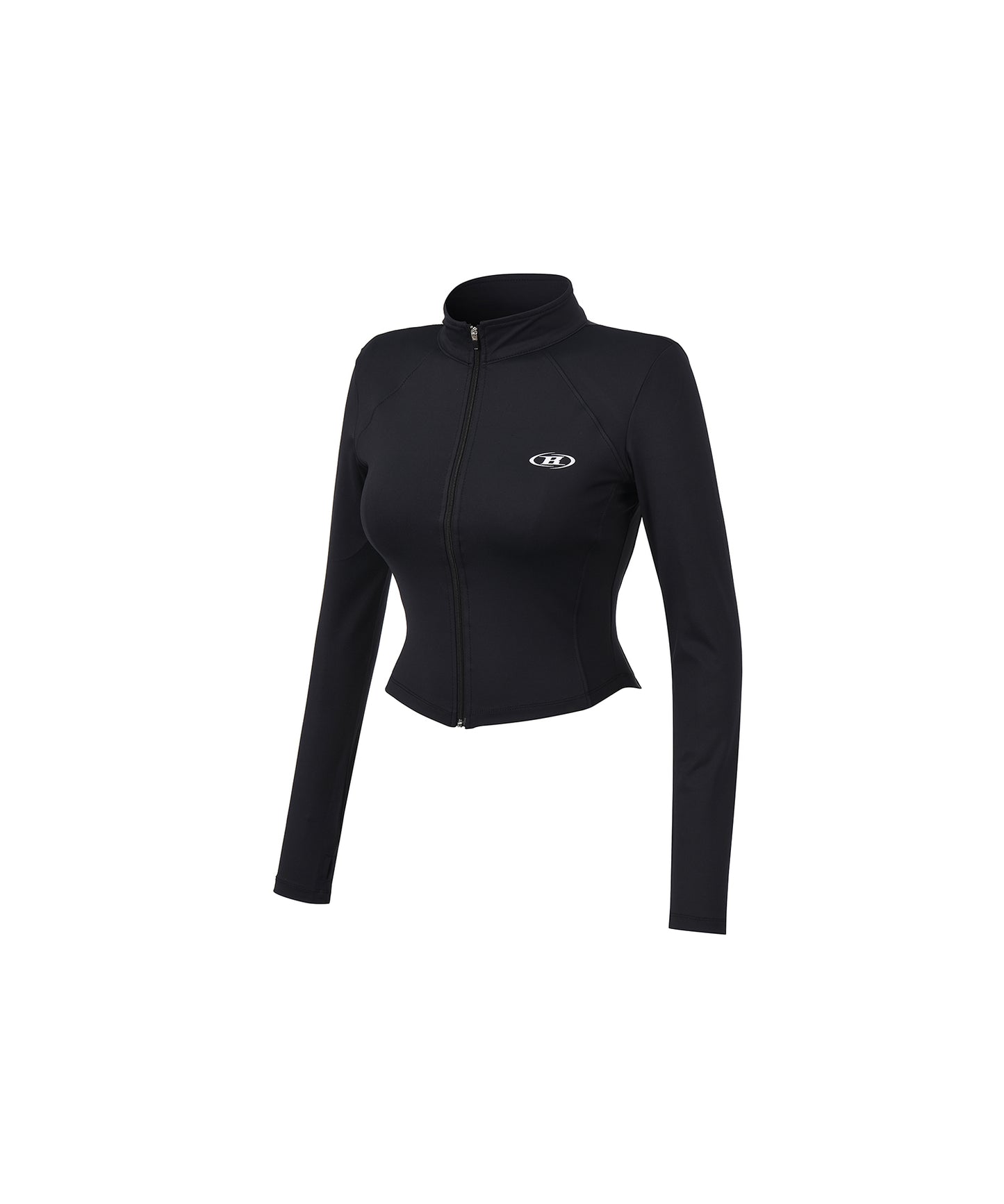 FULL ZIP-UP CROP JACKET [BLACK]