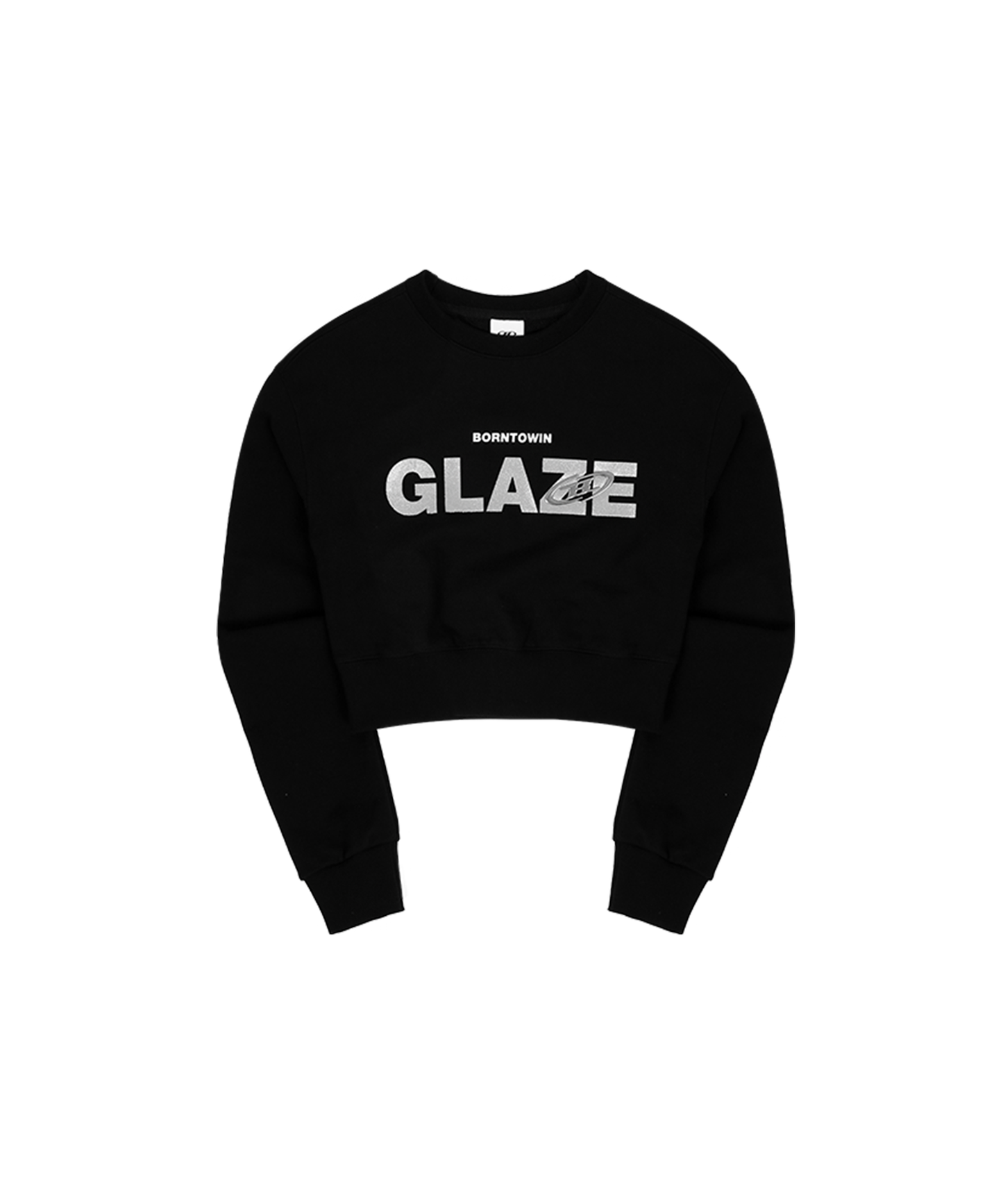 GLAZE CROP SWEATSHIRTS [BLACK]