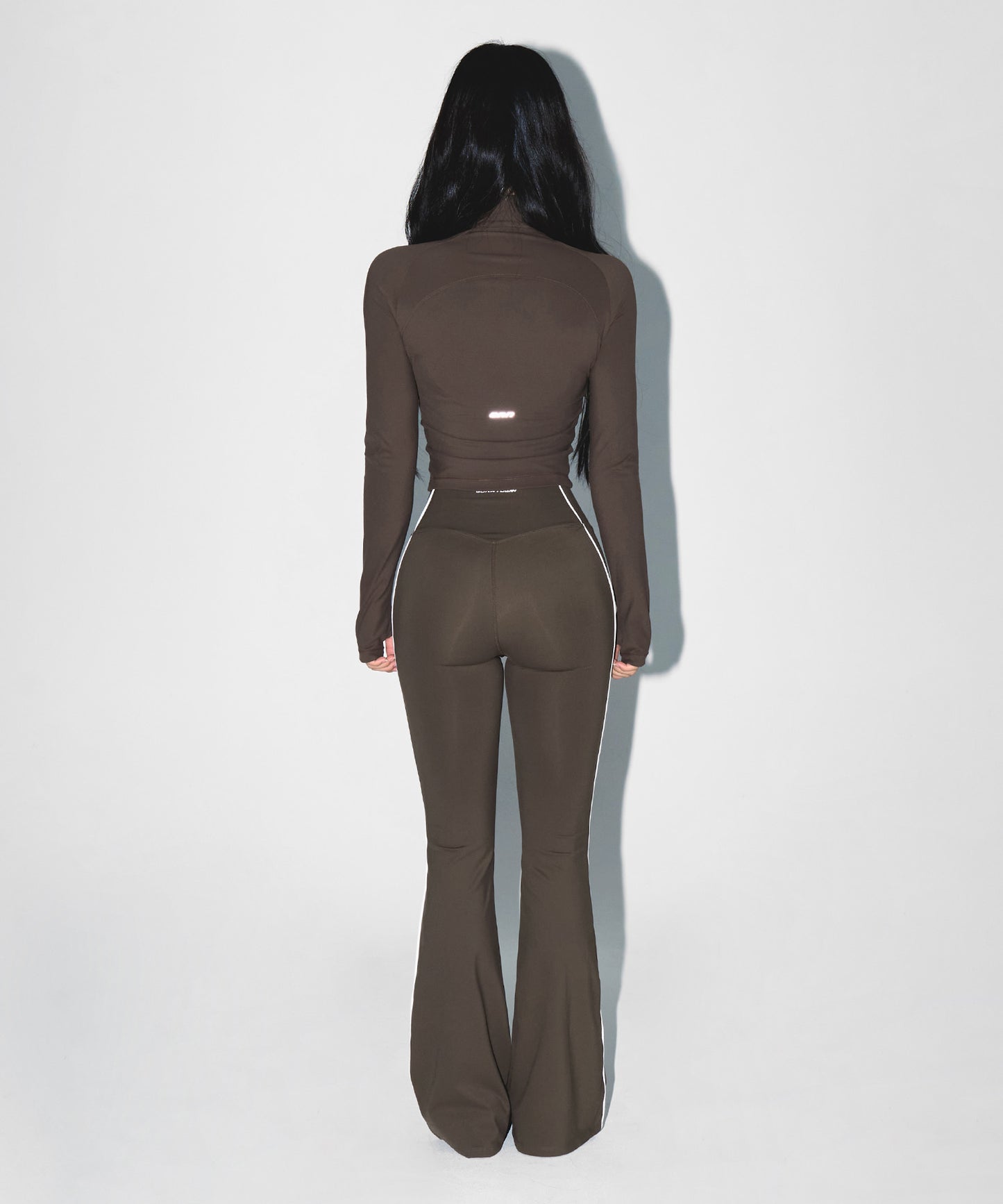 W PIPING FLEECE BOOTS CUT LEGGINGS [BROWN]