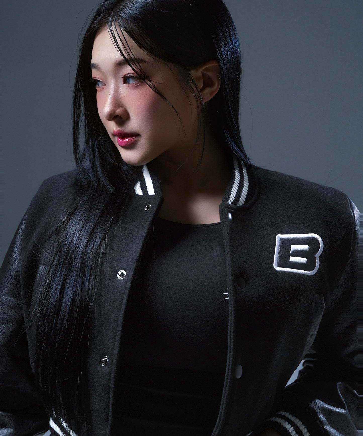 VARSITY QUILTING CROP JACKET [BLACK]