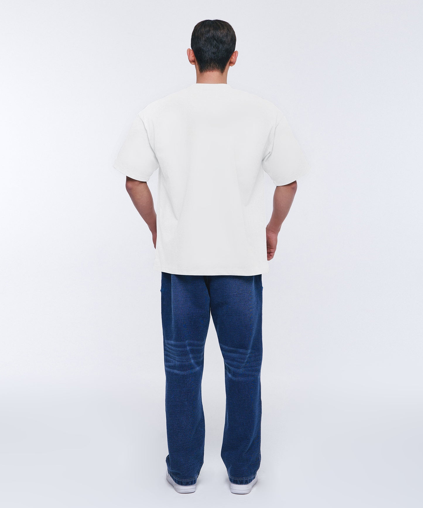 SQUARE ARCH SEMI OVER FIT T-SHIRTS [WHITE]