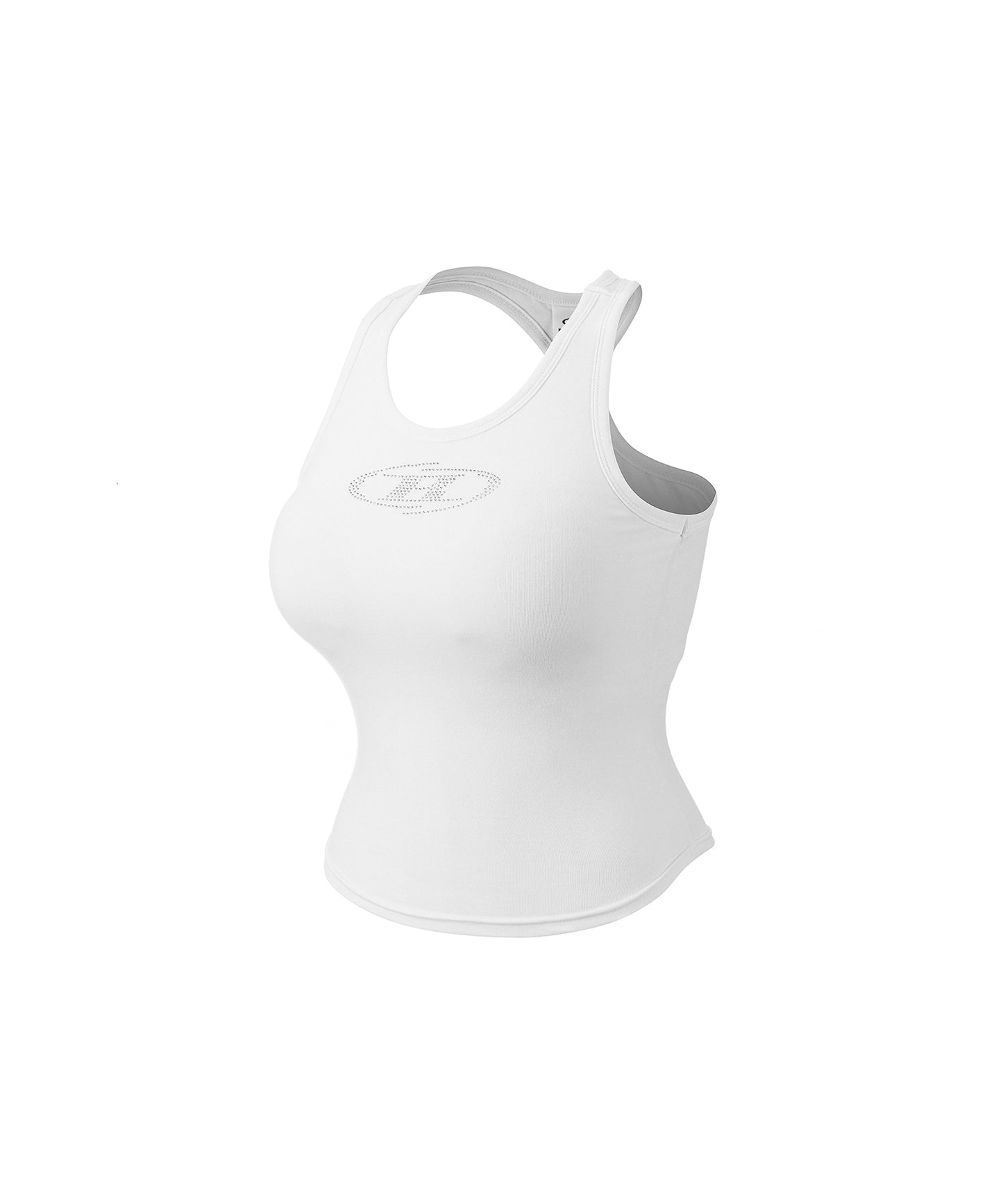 IN STOCK* W SPARKLING B RACER BACK TOP  [WHITE]