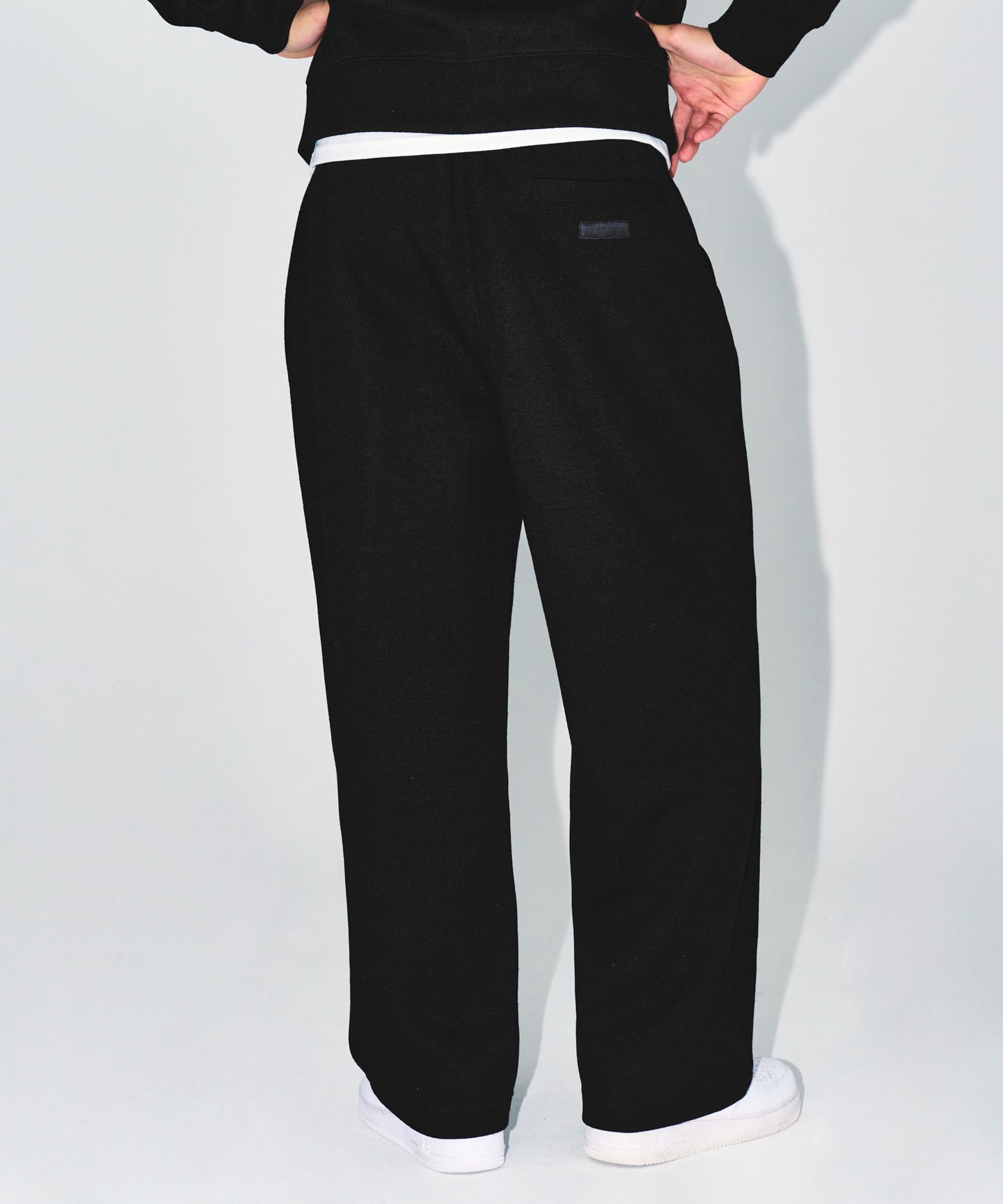 KNIT LIKE WIDE PANTS [BLACK]