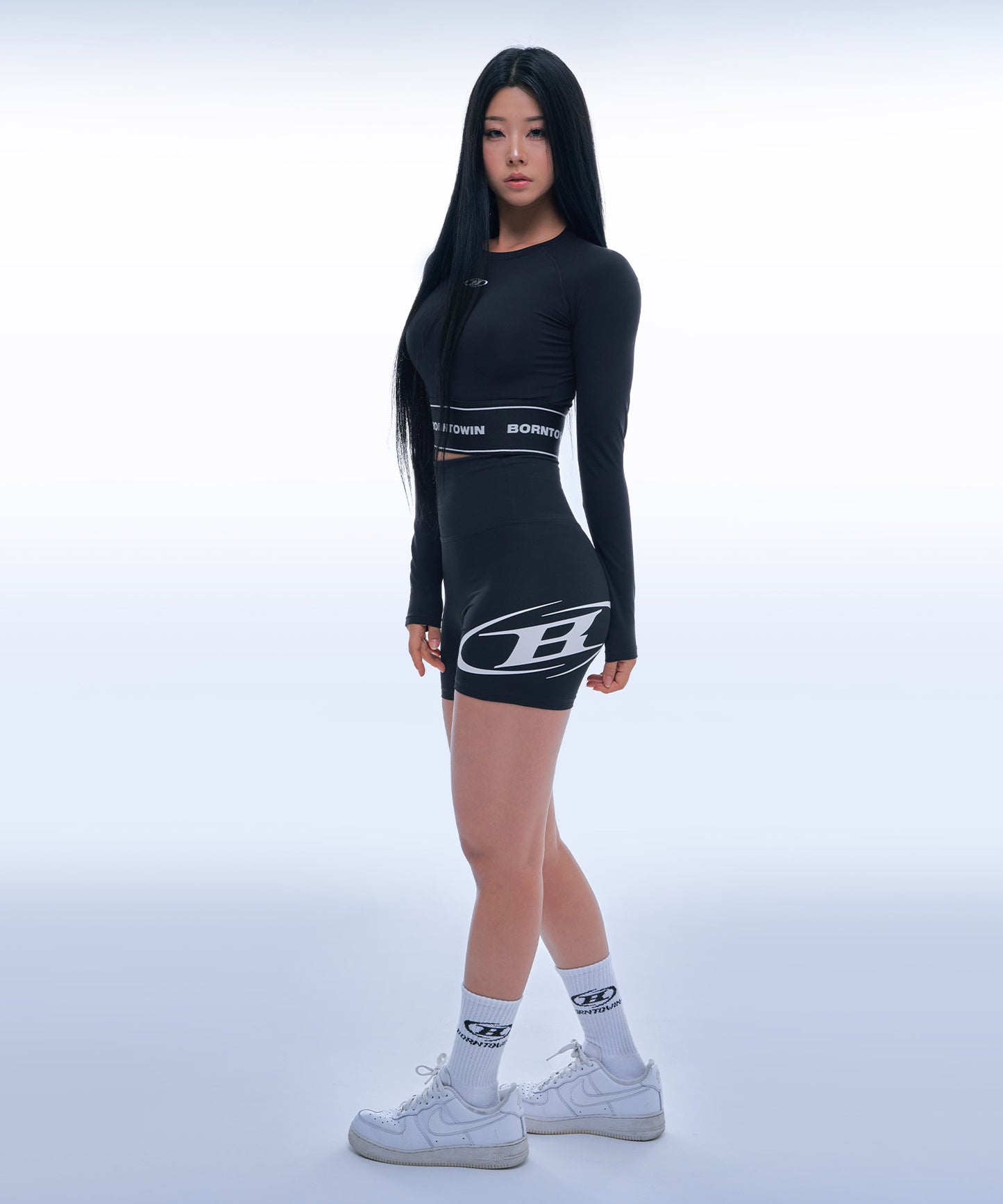 WIDE BAND CROP LONGSLEEVE [BLACK]