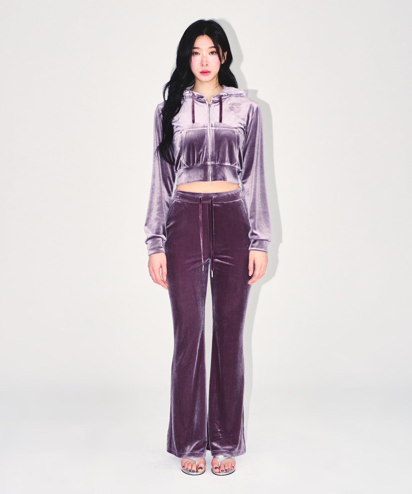 W DOUBLE B VELVET BOOTS CUT PANTS [ASH PURPLE]