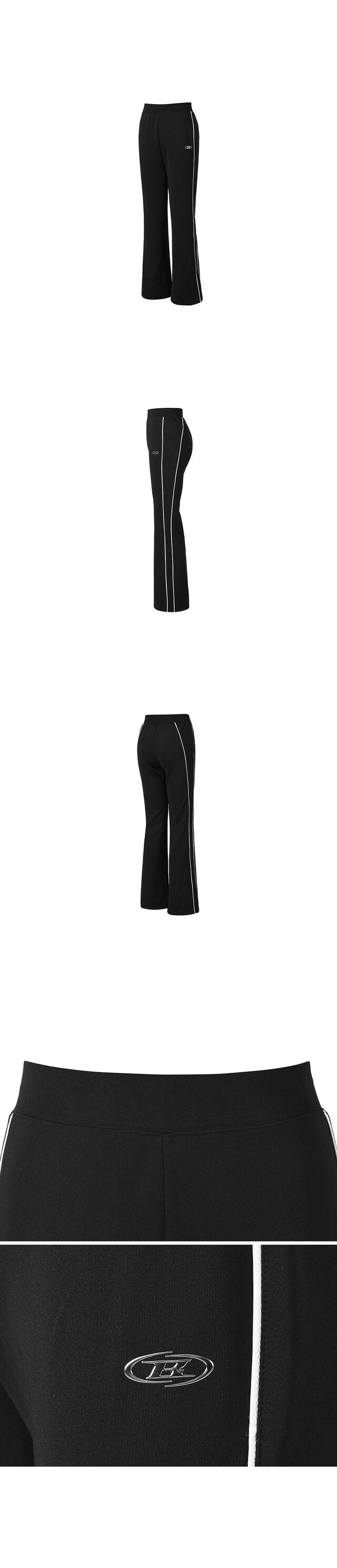 W PIPING LINE BOOTS CUT PANTS [BLACK]