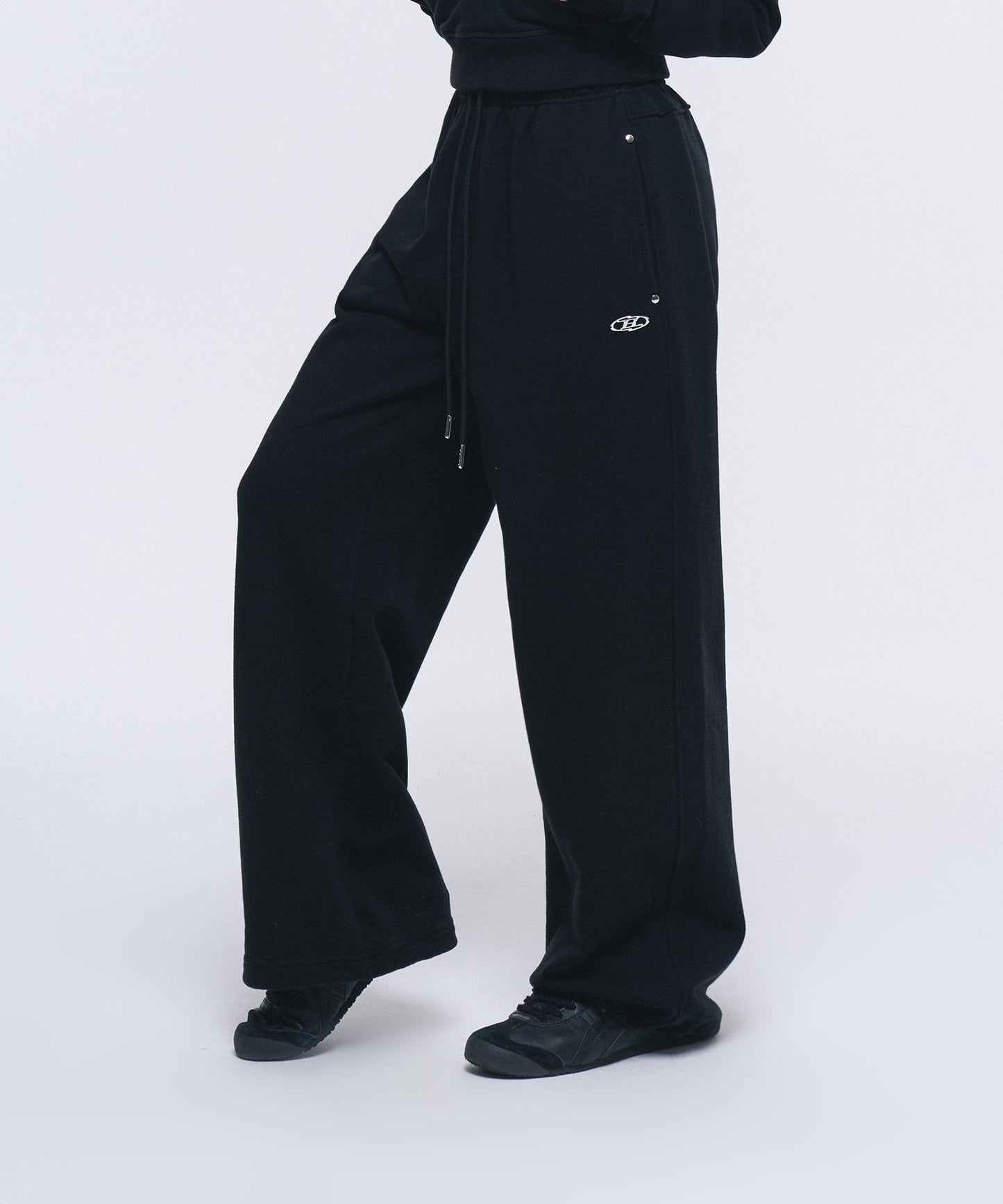 W B PENDANT COTTON SWEAT PANTS [BLACK]