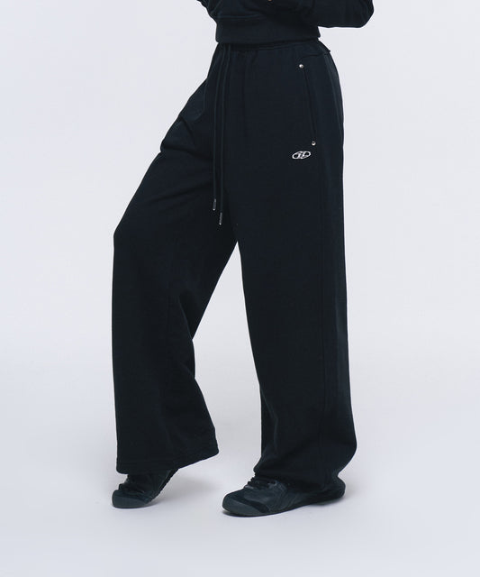 W B PENDANT COTTON SWEAT PANTS [BLACK]