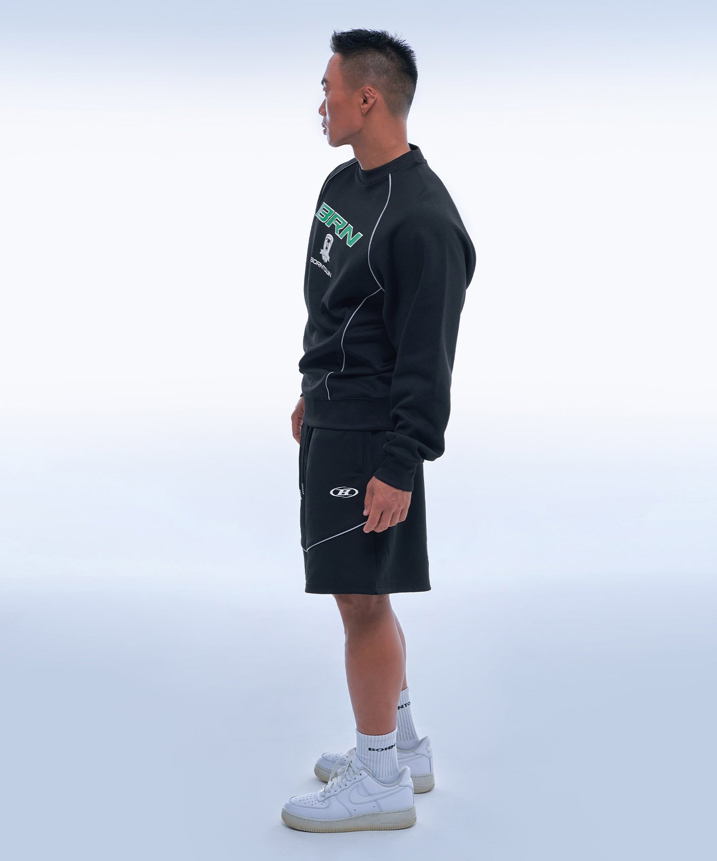 BRN SILVER LINE JERSEY SWEATSHIRTS [BLACK]