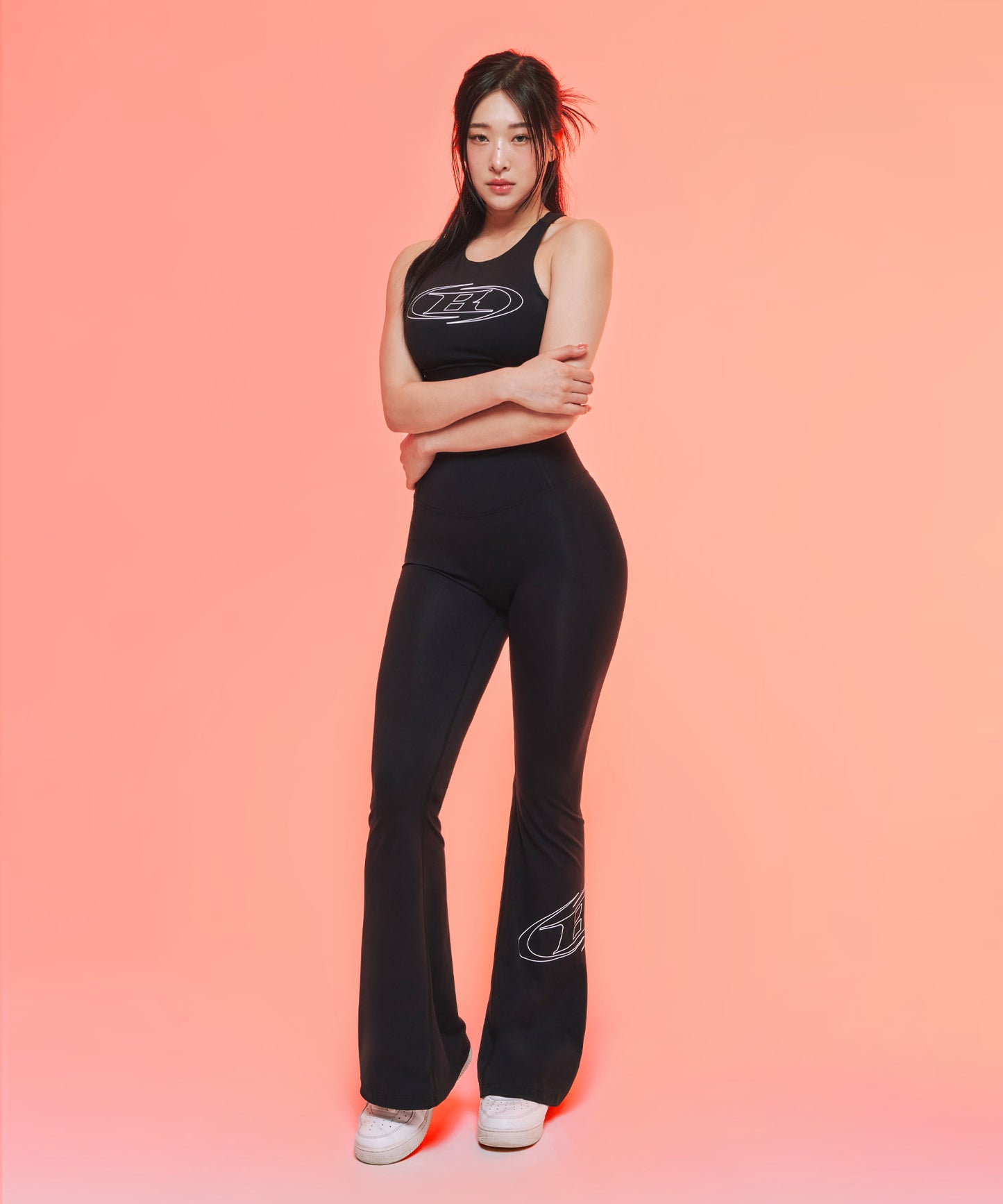 STROKE B BOOTS CUT LEGGINGS [BLACK]