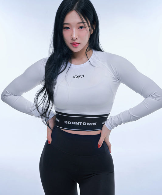 WIDE BAND CROP LONGSLEEVE [WHITE]