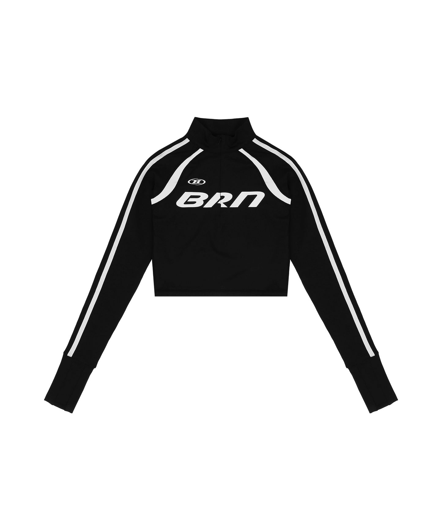 BRN SLIM HALF ZIP-UP LONGSLEEVE [BLACK]