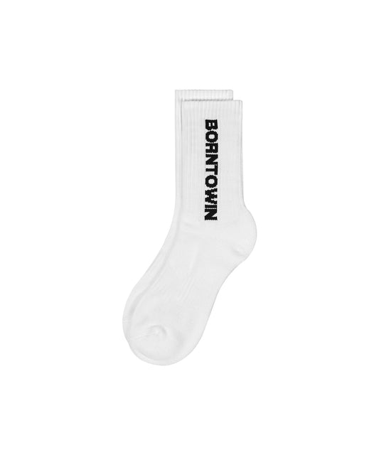 BORNTOWIN LOGO SOCKS [WHITE]