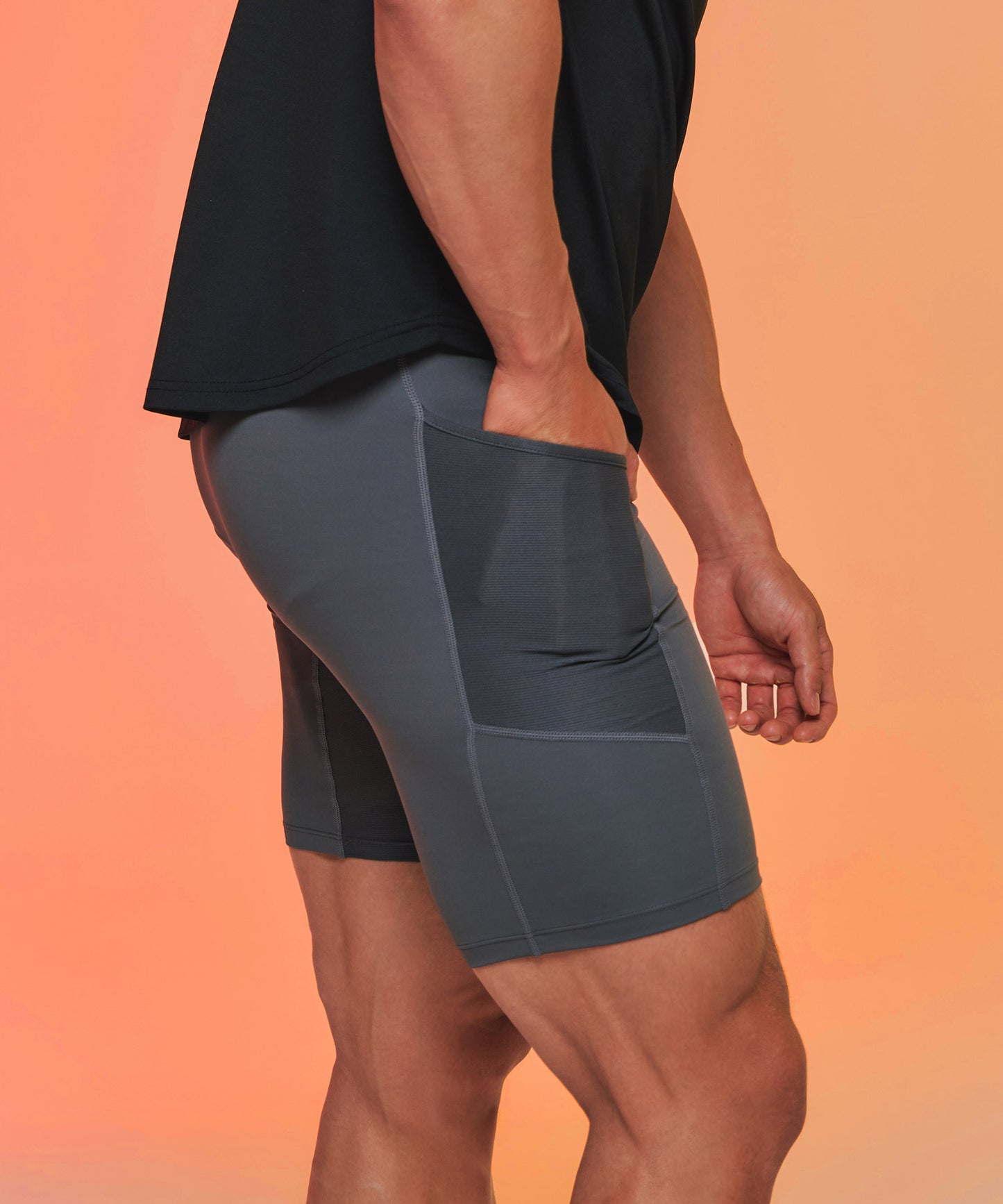 OUTBAND ACTIVE SHORT LEGGINGS [GREY]