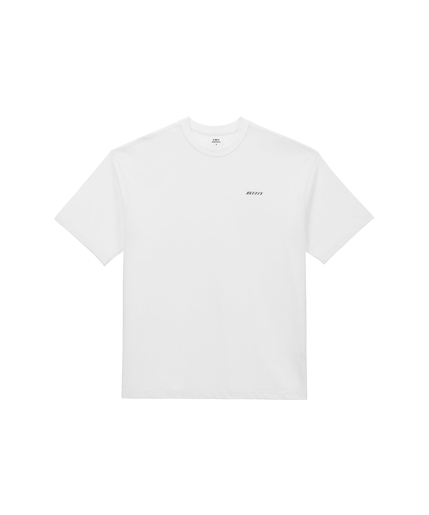 SILVER BRN SEMI OVER FIT T-SHIRTS [WHITE]