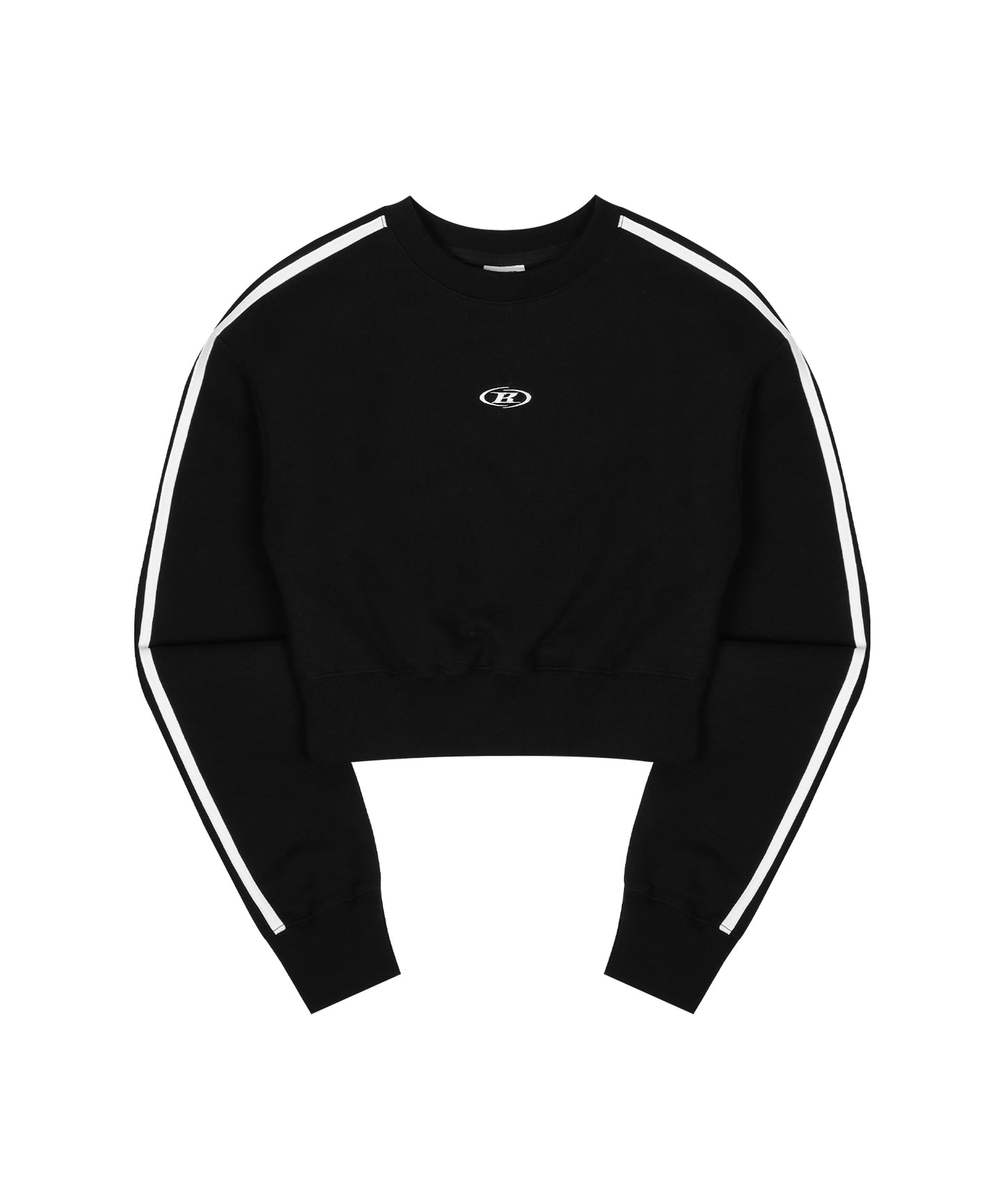 TRACK LINE B LOGO CROP SWEATSHIRTS [BLACK]