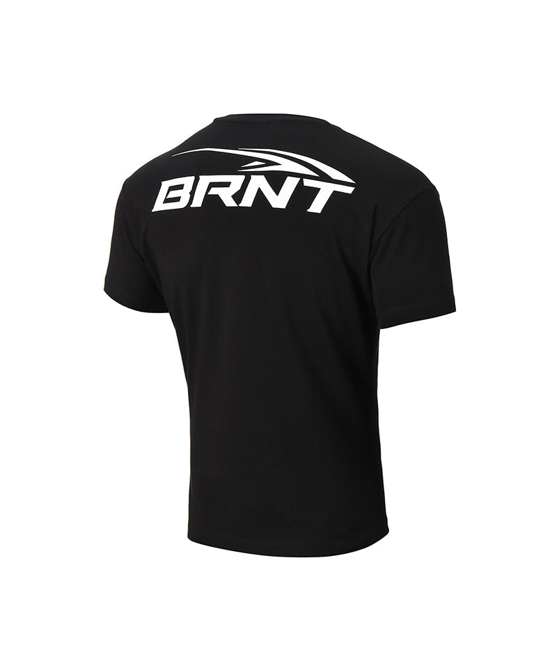 BRNT BACK LOGO MUSCLE FIT T-SHIRTS [BLACK]