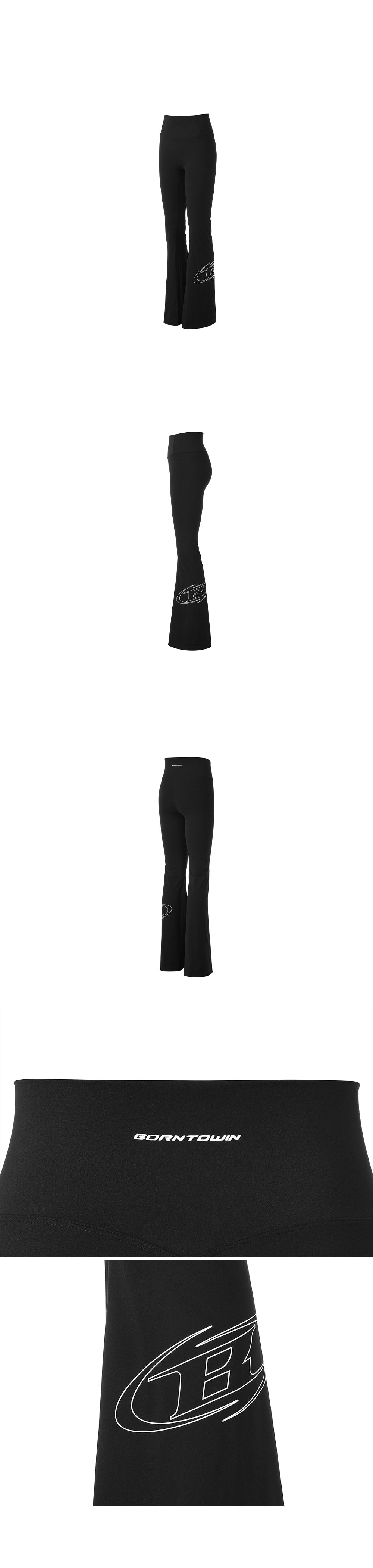 STROKE B BOOTS CUT LEGGINGS [BLACK]