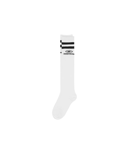 BORNTOWIN LINE KNEE SOCKS [WHITE]