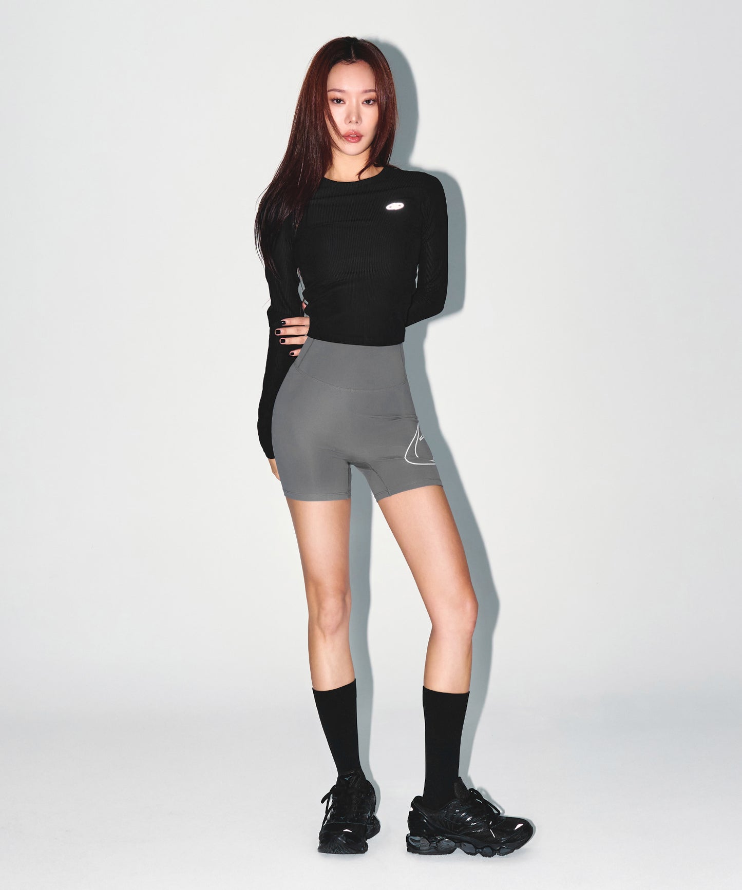 W STROKE B 3.5 BIKER SHORTS [CHARCOAL]