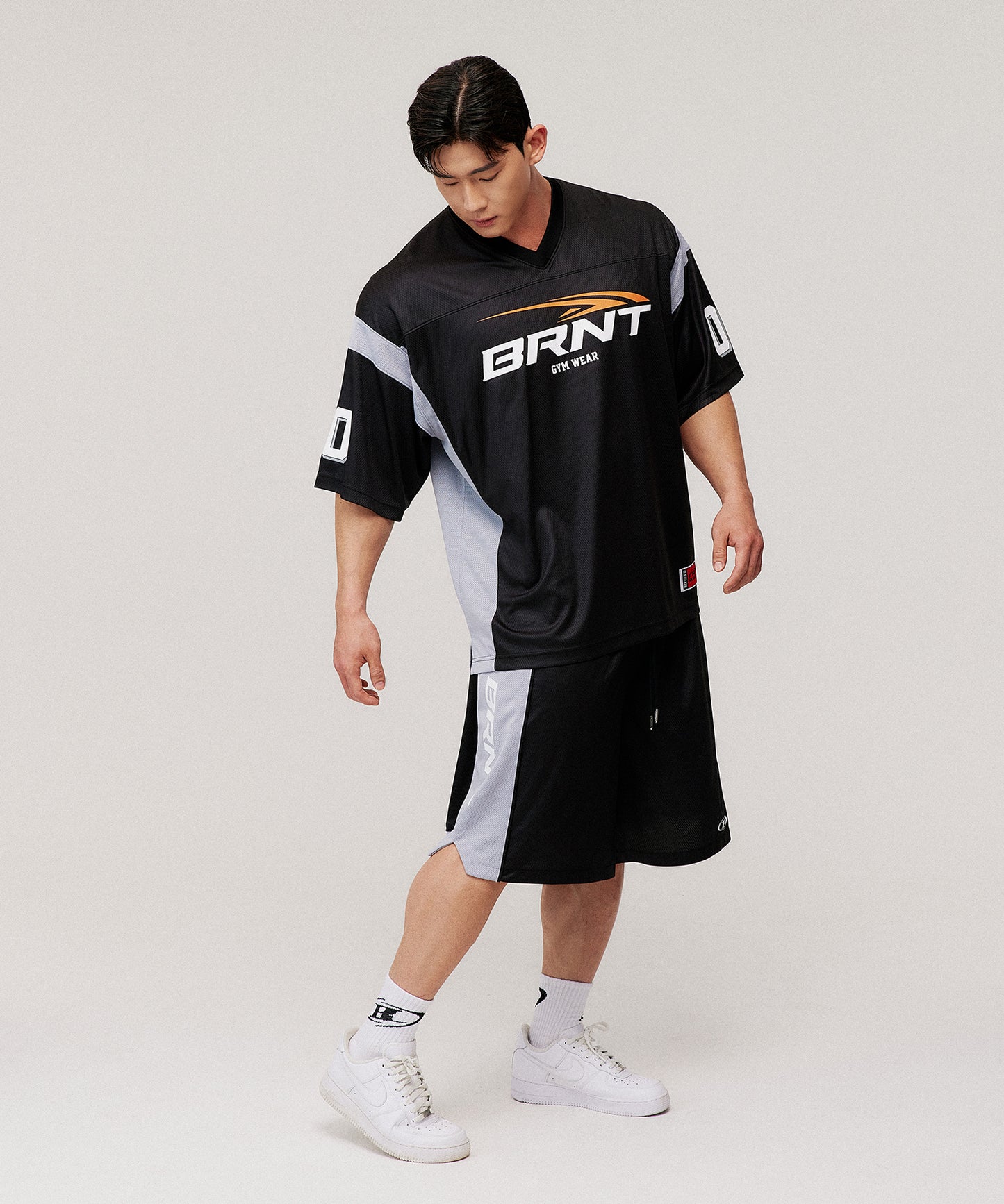 [4/7 Sale] MESH FOOTBALL JERSEY T-SHIRTS [BLACK]