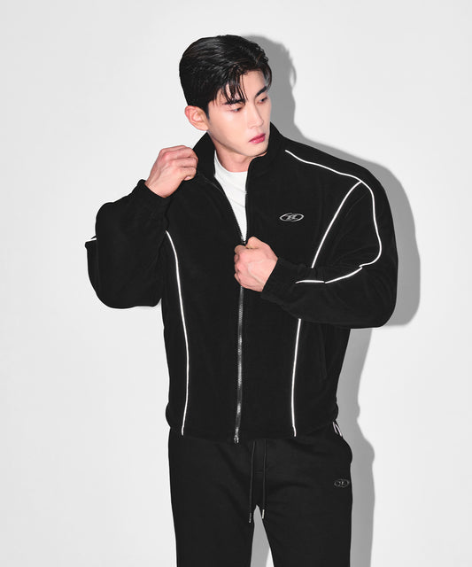 [11/26 Delivery] CHROME B FLEECE JACKET [BLACK]