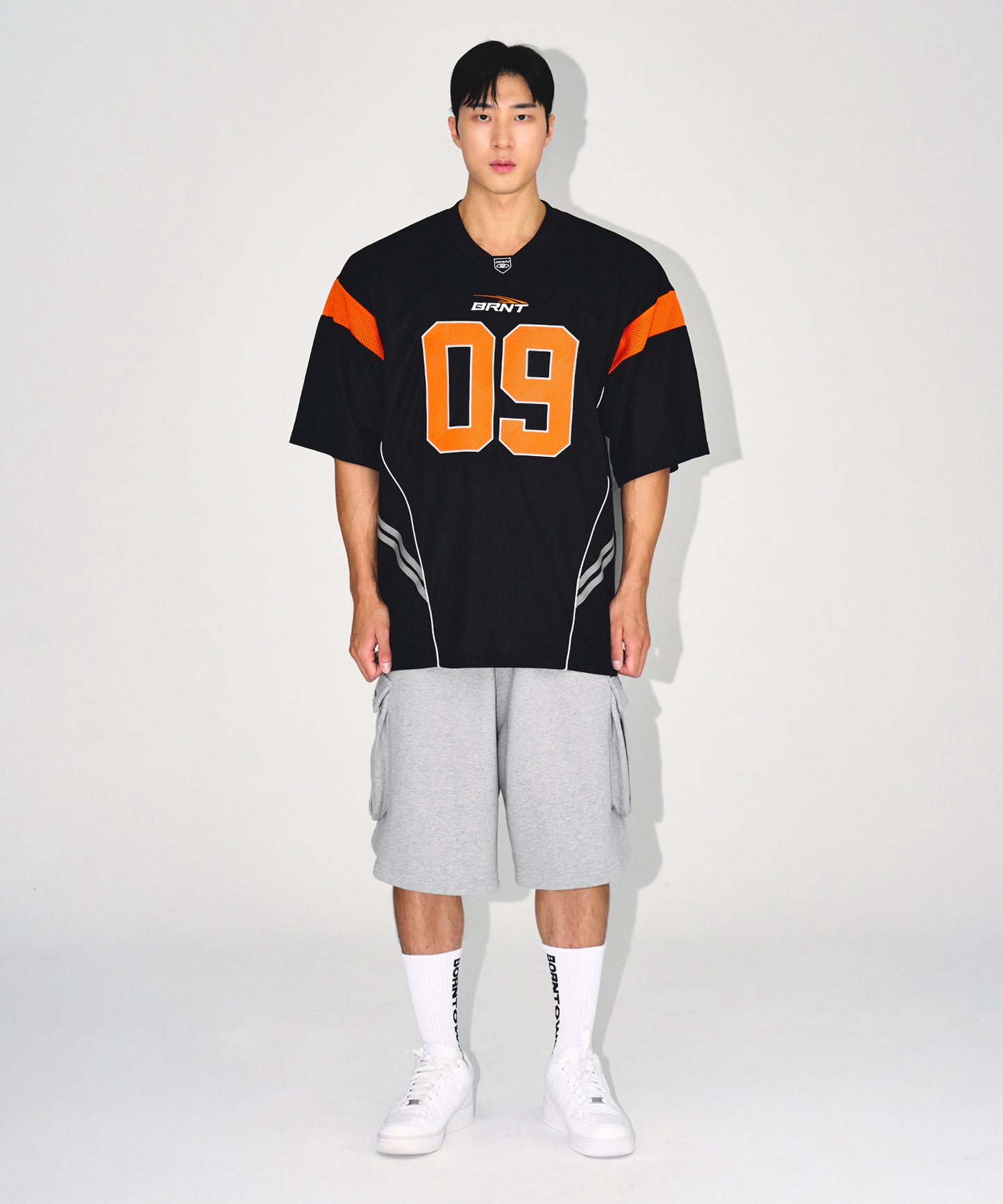 09 APPLIQUE RUGBY JERSEY T-SHIRTS [BLACK]