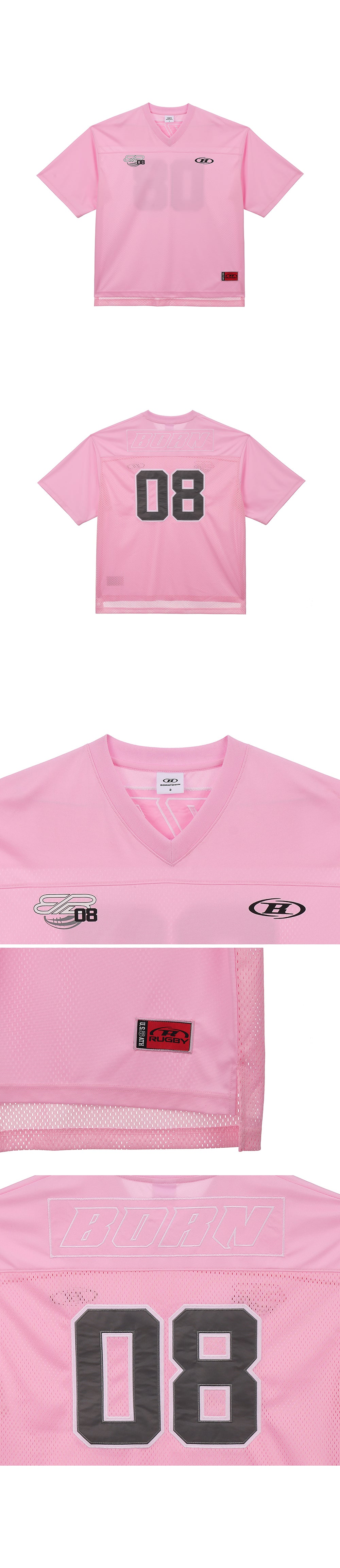 08 RUGBY JERSEY T-SHIRTS [PINK]