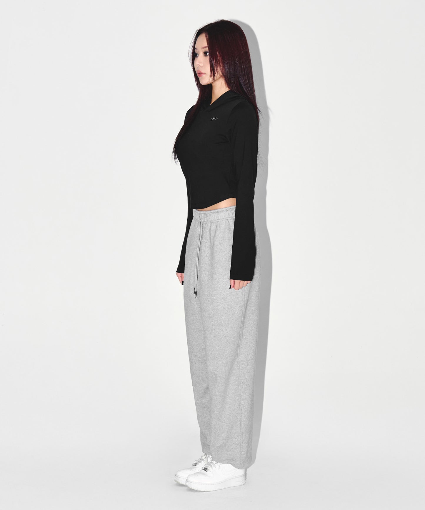 W SEMI WIDE SWEAT JOGGER PANTS [MELANGE GREY]