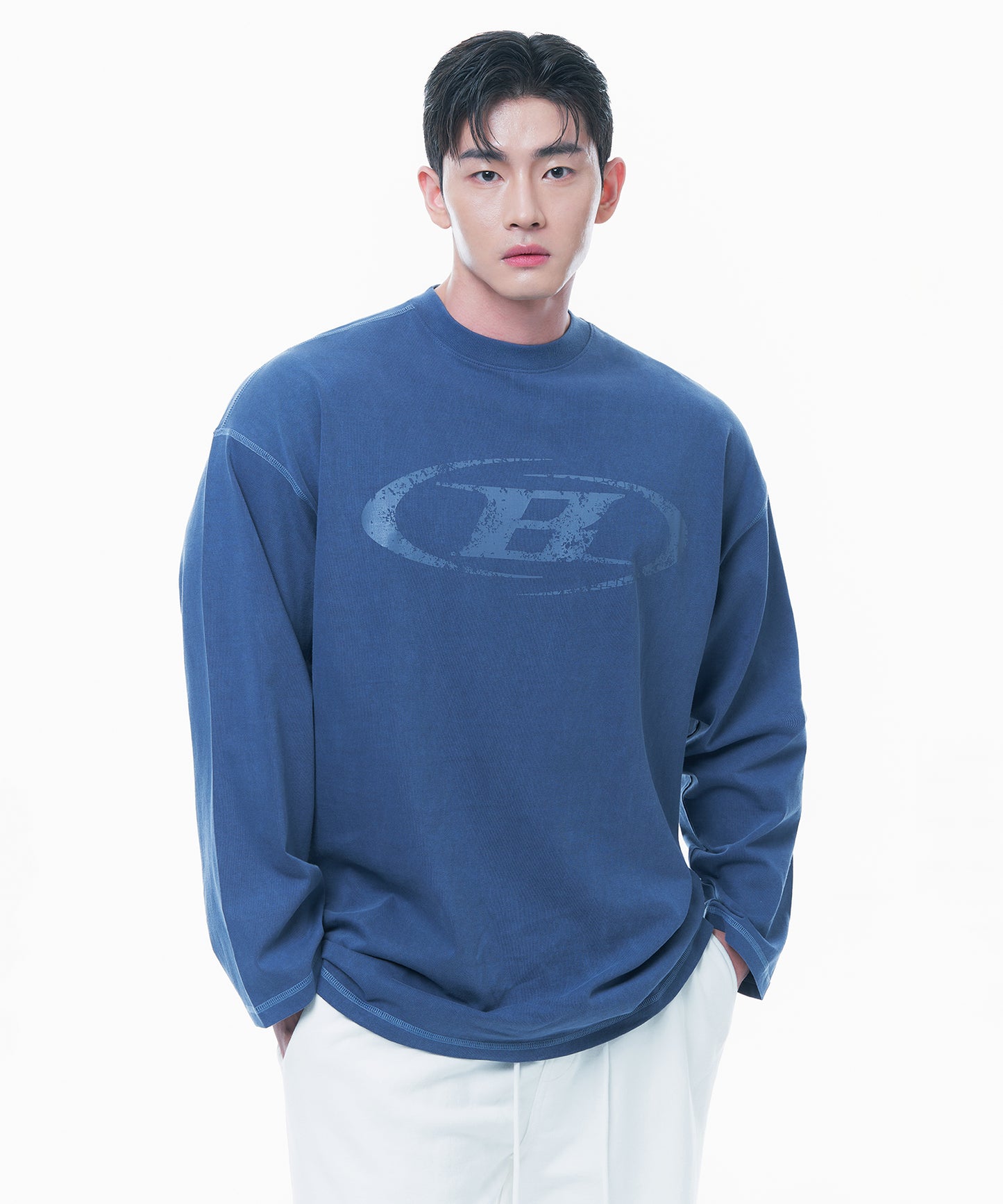 CRACK B PIGMENT LONGSLEEVE [BLUE]