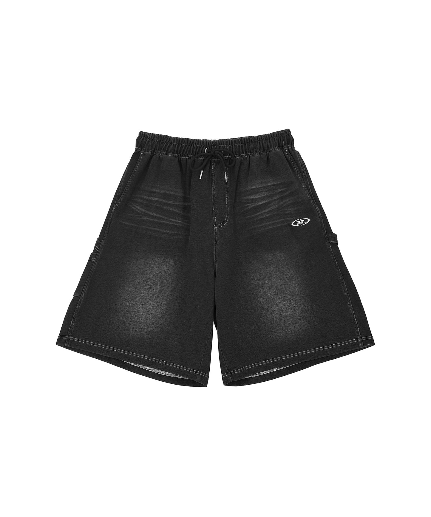DENIM LIKE CARPENTER BERMUDA PANTS [BLACK DENIM]