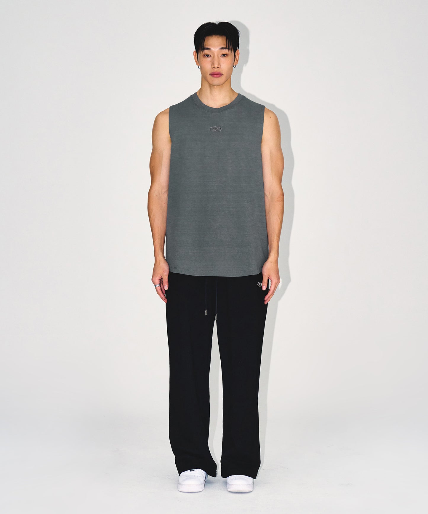 SILVER B PIGMENT DYING SLEEVELESS [ASHED GREEN]