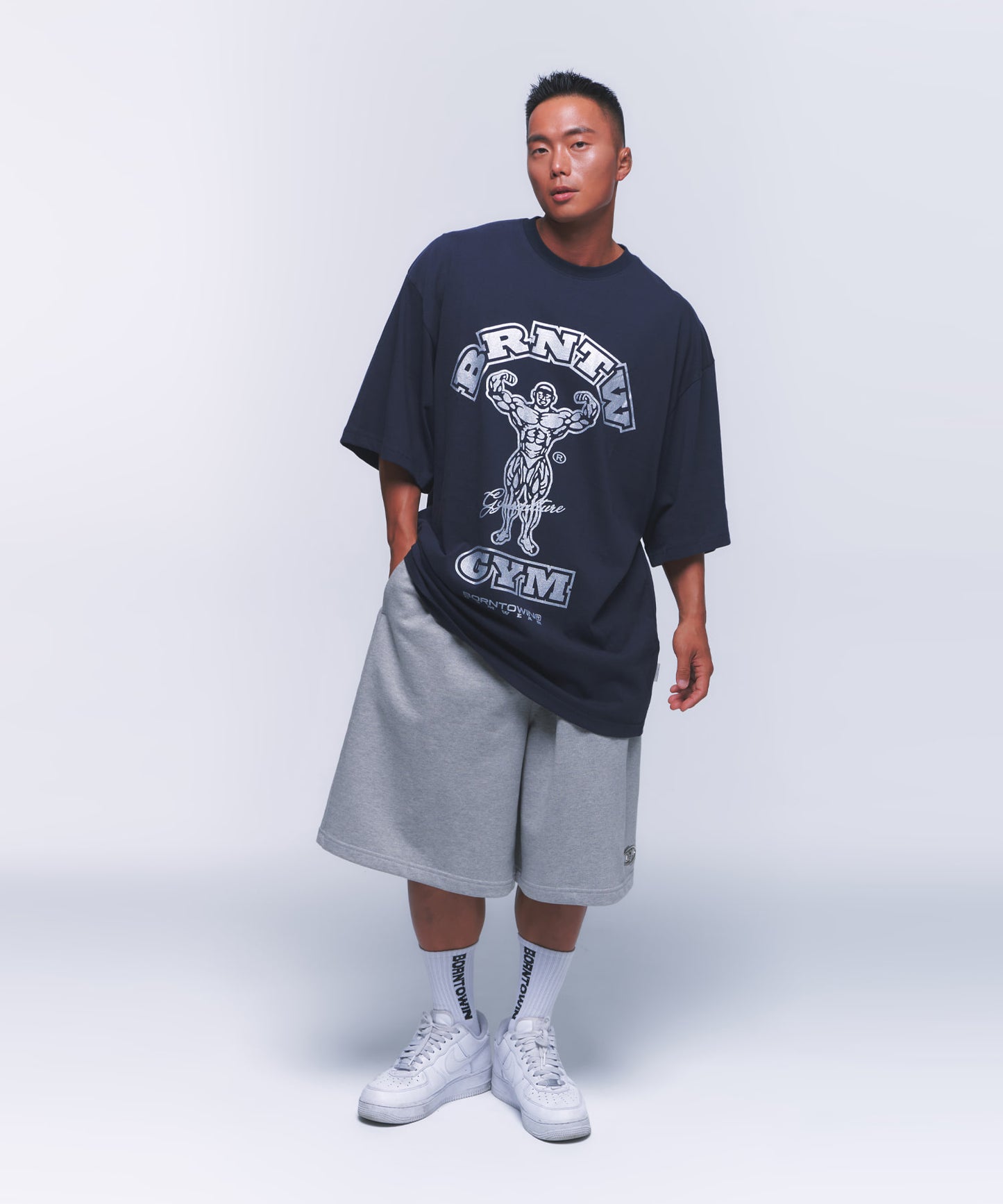 RAISEBORN OVER FIT T-SHIRTS [NAVY]