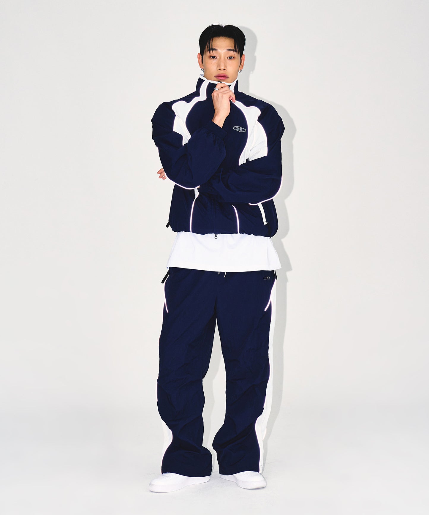 NYLON BLOCK STRING PANTS [NAVY]