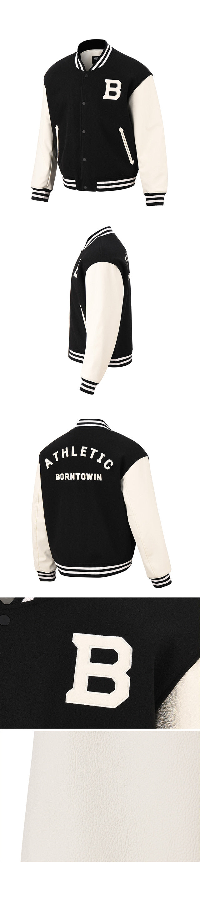 ATHLETIC VARSITY QUILTED JACKET [BLACK]